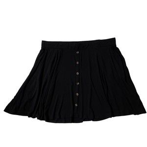 Torrid Super Soft Black Knit Skater Skirt Size 3 Plus Size 3X 2X Buttons Pockets
